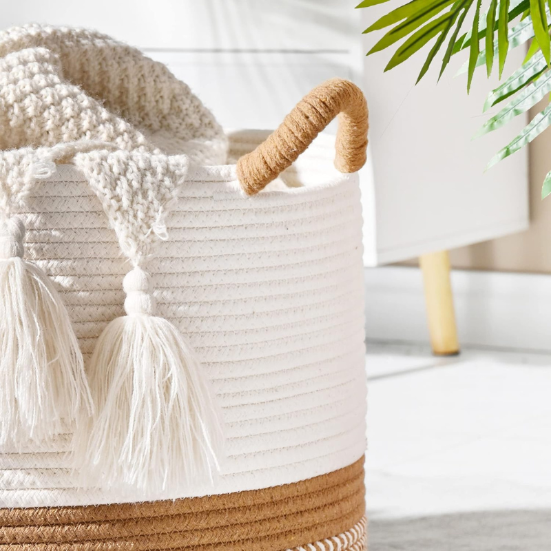 King-size Durable woven storage basket fabric storage baskets