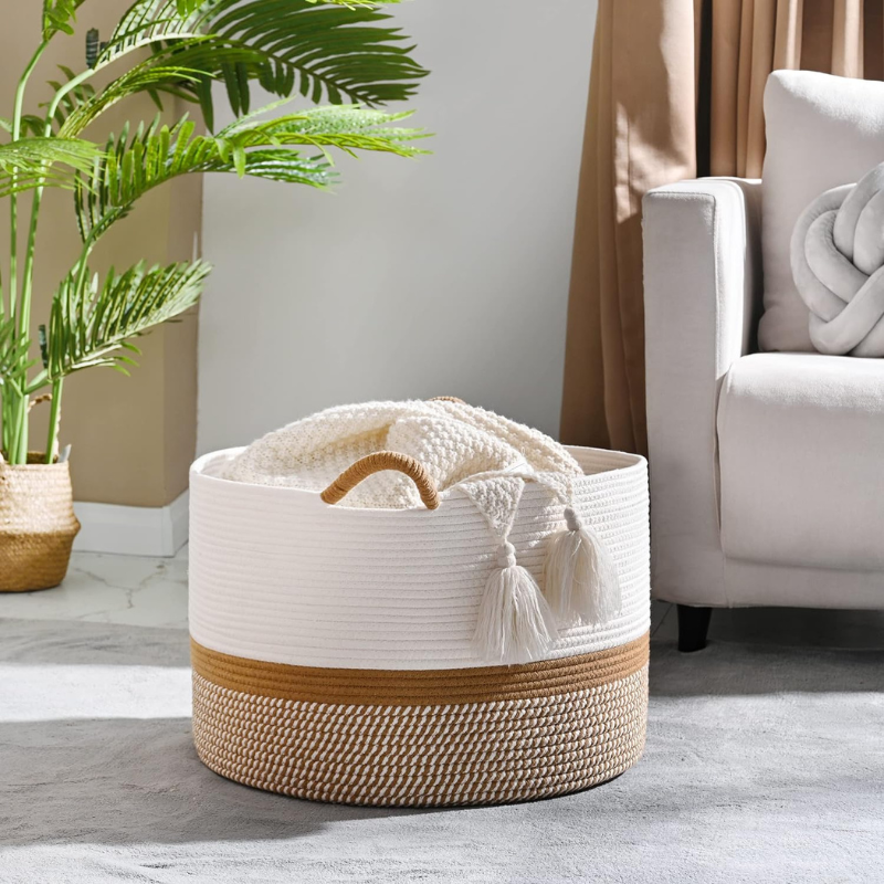 King-size Durable woven storage basket laundry basket storage