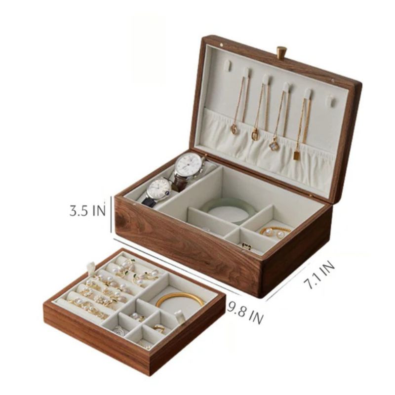 Luxury Solid Wood Jewelry Storage Box Lifestyle image size