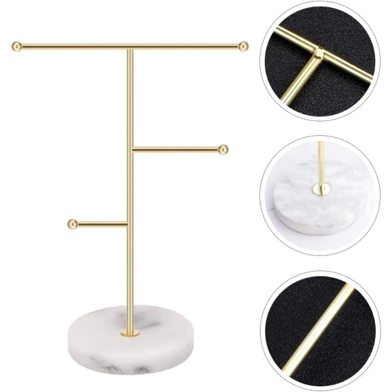 Marble Metal Jewelry Organizer Stand showing product details