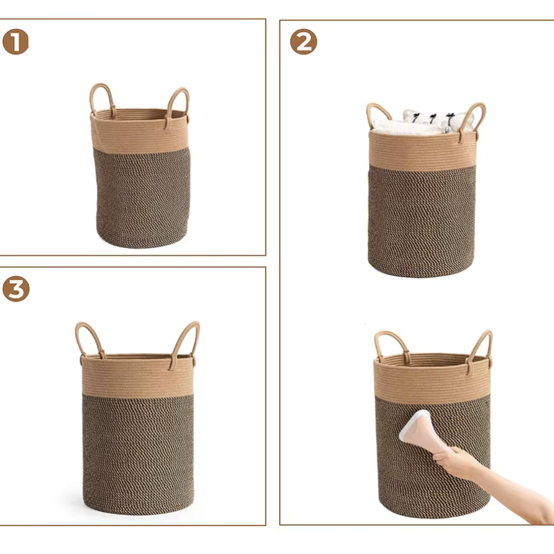 Woven Tote Basket - Wicker Basket bath storage basket