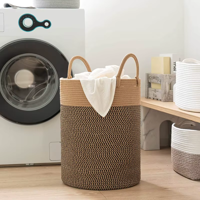 Woven Tote Basket - Wicker Basket bathroom storage basket