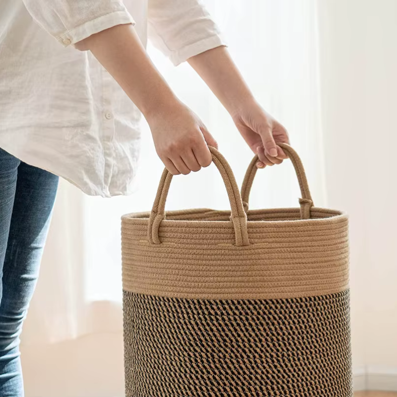 Woven Tote Basket - Wicker Basket woven cloth storage baskets