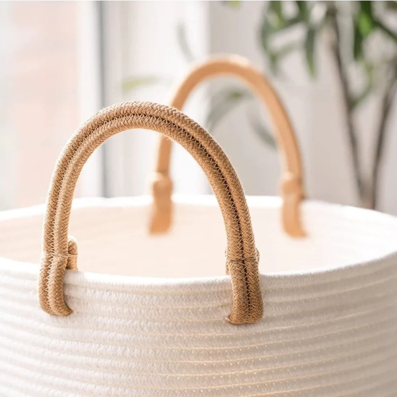 Woven Tote Basket - Wicker Basket woven fabric storage baskets