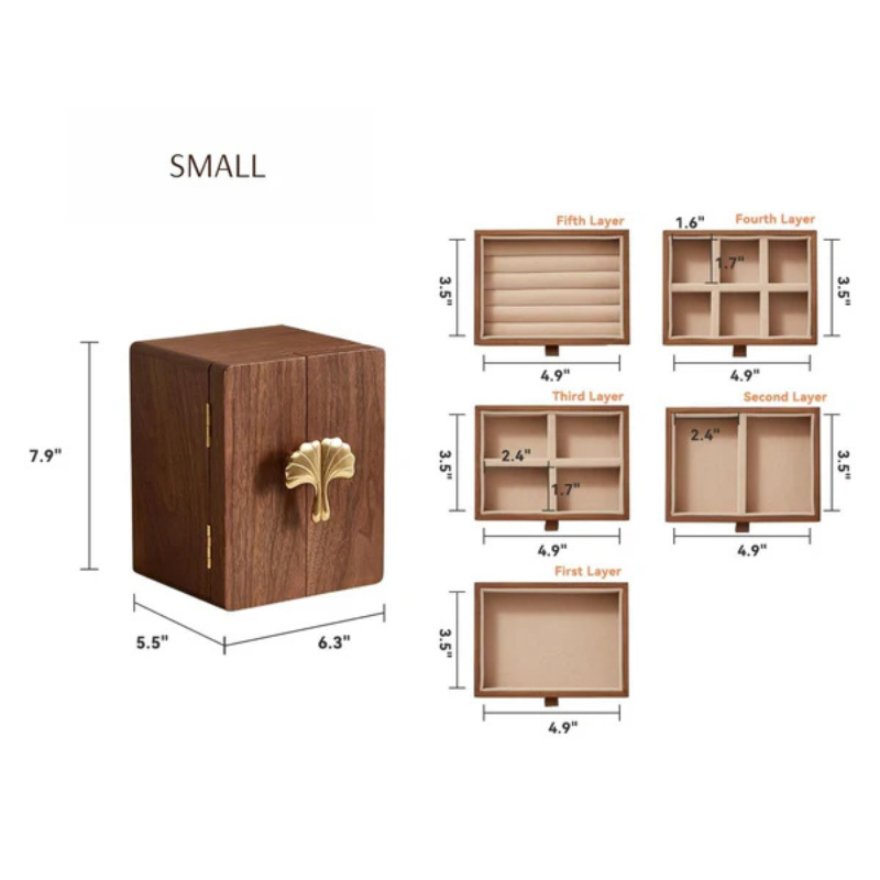 Luxury Wooden Jewelry Box with Drawers