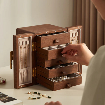 Luxury Wooden Jewelry Box with Drawers