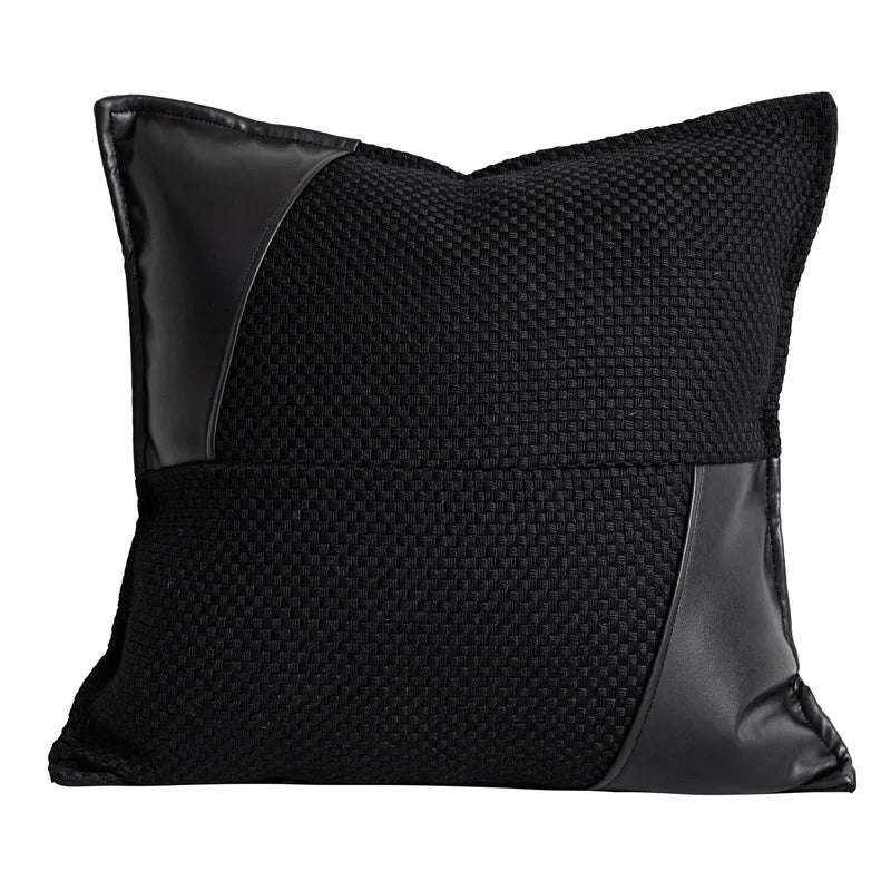 Black Leather Luxury Accent Pillows