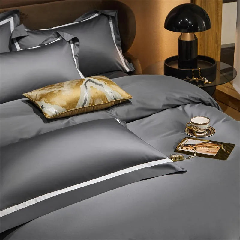 Grey Luxury Bedding Sets- Cotton Duvet (Egyptian Cotton, 1000 TC) 100 cotton bedding sets