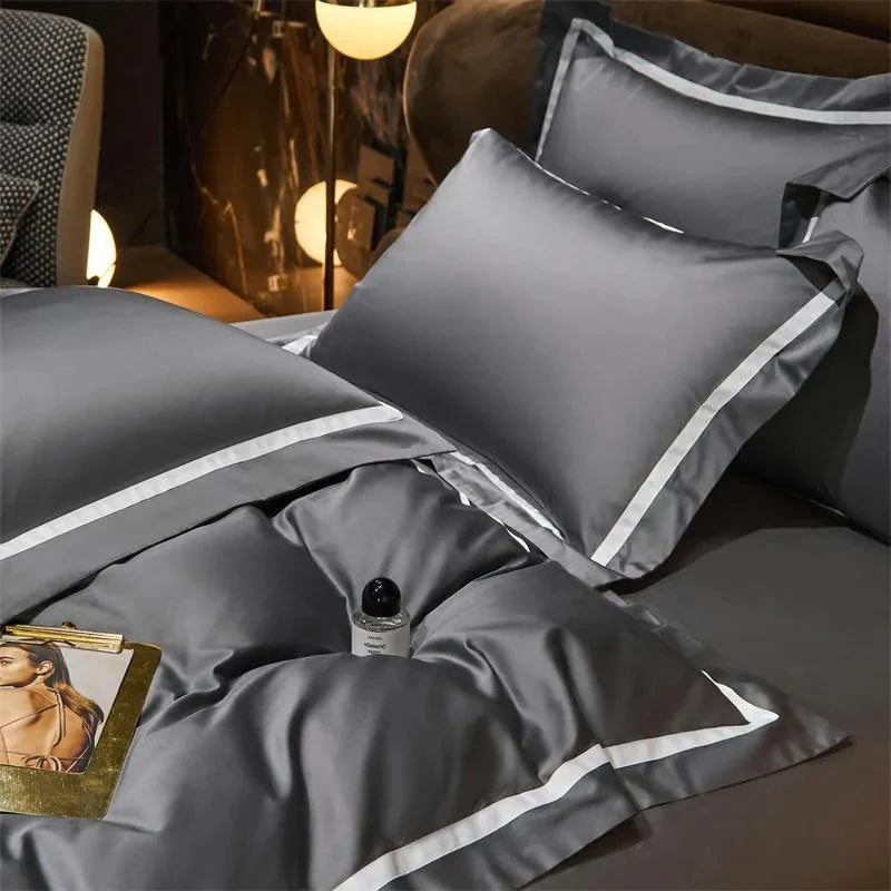 Grey Luxury Bedding Sets- Cotton Duvet (Egyptian Cotton, 1000 TC) best luxury bed sheets