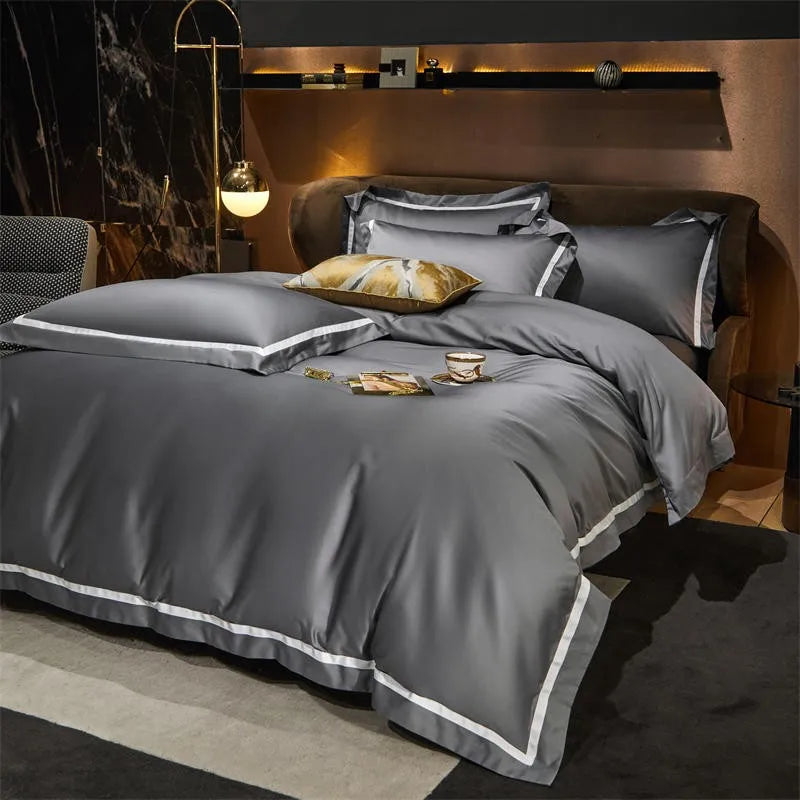 Grey Luxury Bedding Sets- Cotton Duvet (Egyptian Cotton, 1000 TC) cotton bedding