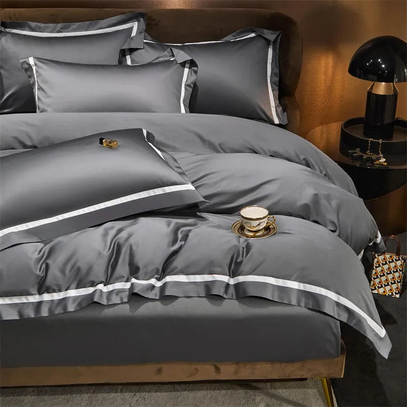 Grey Luxury Bedding Sets- Cotton Duvet (Egyptian Cotton, 1000 TC) hotel luxury bed sheets