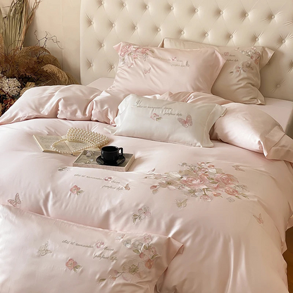 Luxury Flowers Butterfly - 1000TC Egyptian Cotton Duvet Cover Set 100 cotton bedding sets