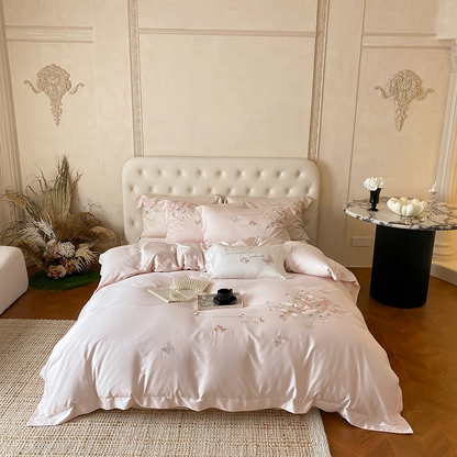 Luxury Flowers Butterfly - 1000TC Egyptian Cotton Duvet Cover Set duvet bedding sets