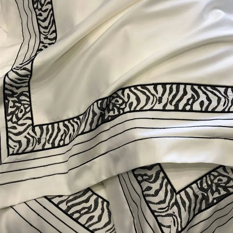 Luxury Zebra Cotton Bedding Set (1000 Tc Egyptian Cotton) bedsheet egyptian cotton good cotton sheets