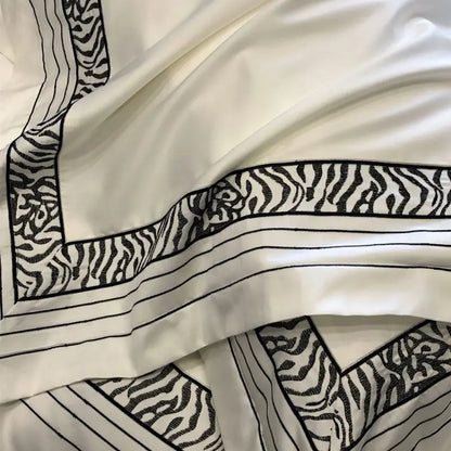 Luxury Zebra Cotton Bedding Set (1000 Tc Egyptian Cotton) bedsheet egyptian cotton good cotton sheets