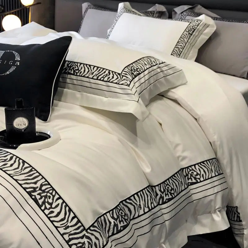 Luxury Zebra Cotton Bedding Set (1000 Tc Egyptian Cotton) egyptian cotton duvet covers