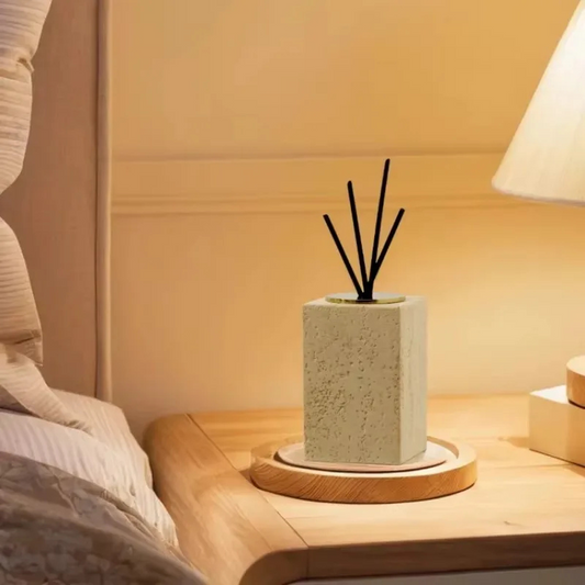Natural Marble Reed Diffuser - Aroma Bottle Gold and Yellow Style