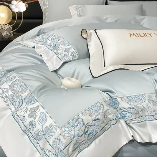 Pure Cotton Luxury Embroidered Duvet Cover Set cotton duvet insert​

