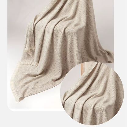 Ultra-Soft Woven Cashmere Blanket Bone zoomed image