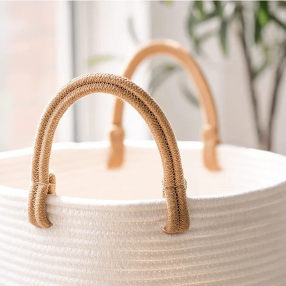 Woven Tote Basket - Wicker Basket woven fabric storage baskets​

